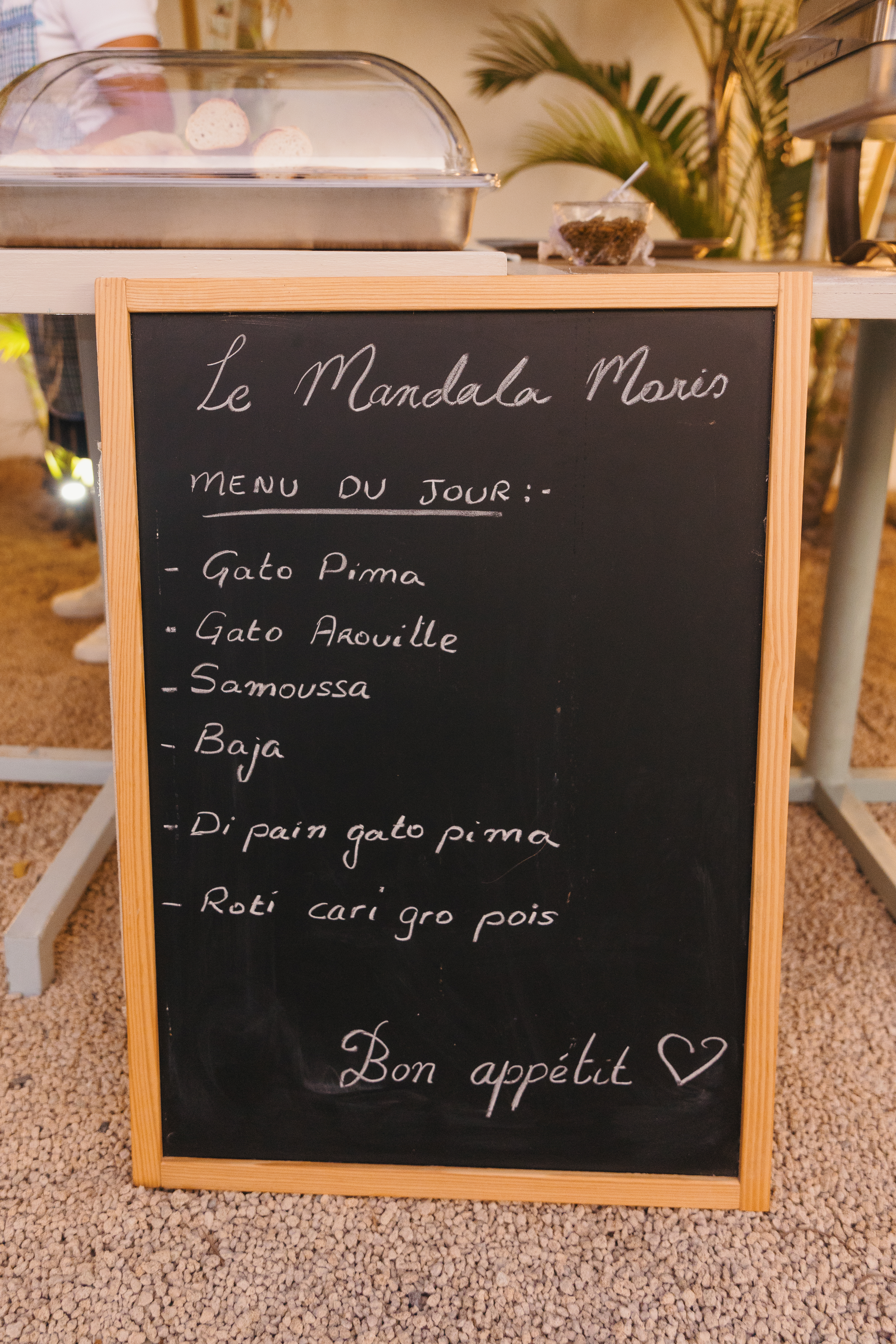 Menu événement Mandala Moris