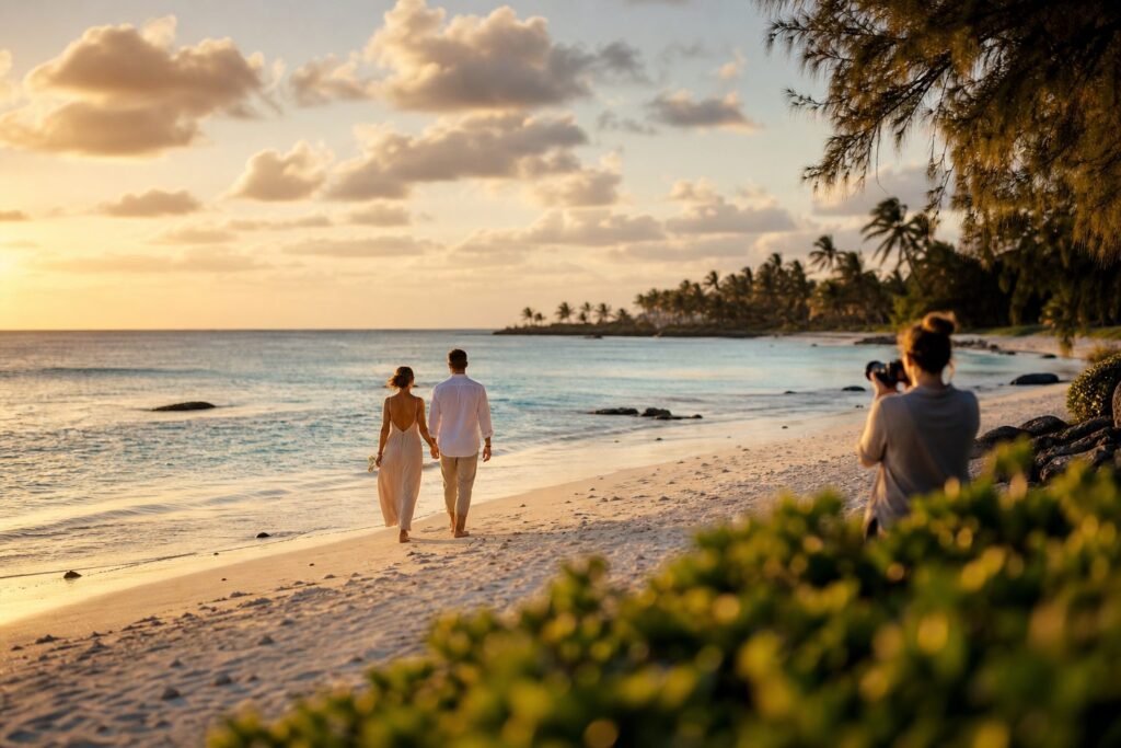 Photographe lors d'un événement privé à l'île Maurice
