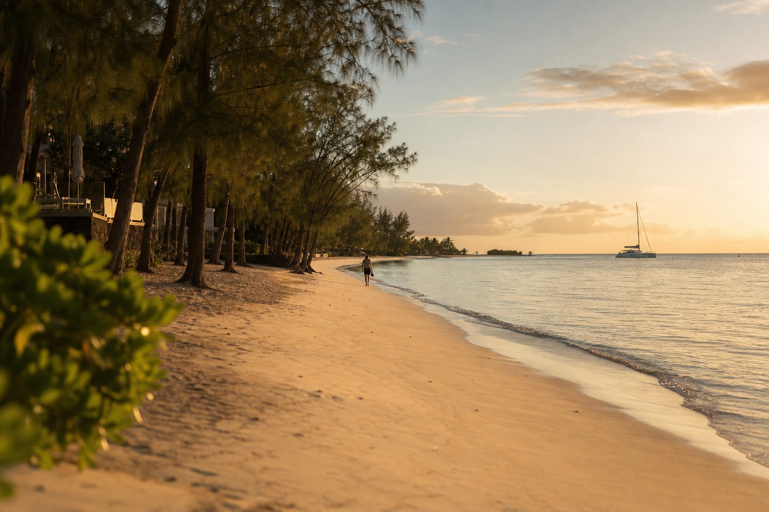 Plage du nord de l'île Maurice près de Grand Baie
