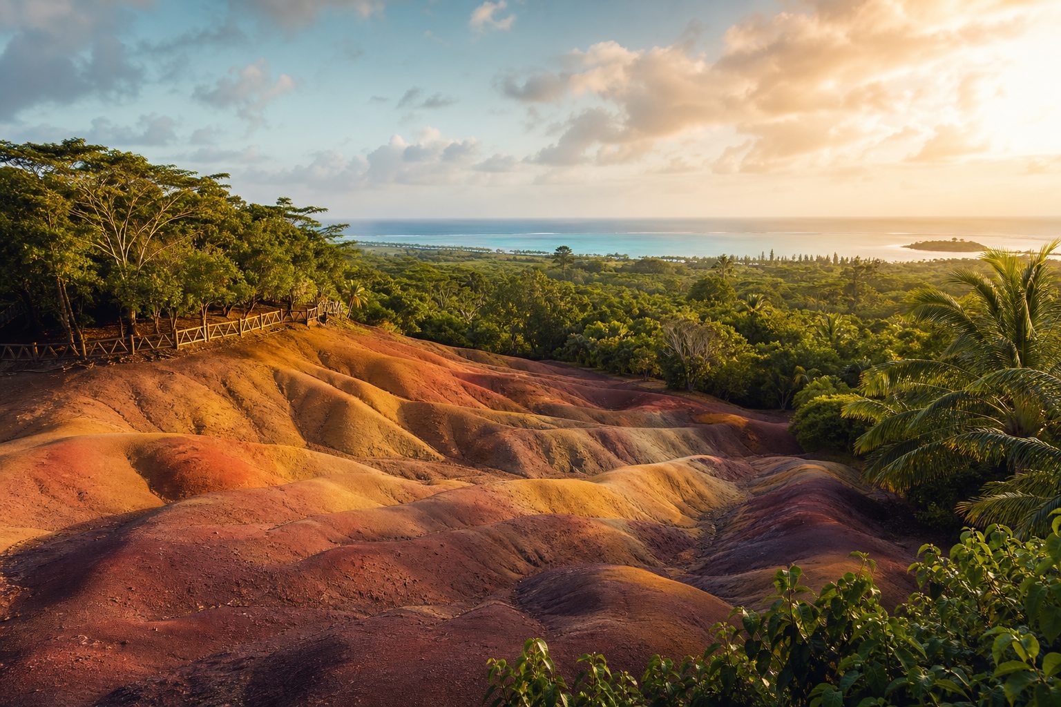 La Vallée des Couleurs : terres de 23 couleurs, tyroliennes et cascades — île Maurice